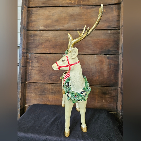 Mackenzie Childs White Jolly Deer Standing - Picture 8 of 11